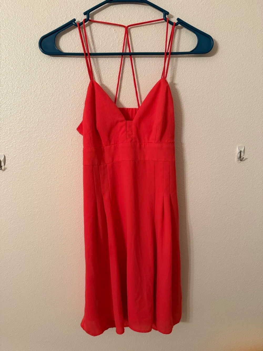 Express Coral Red Spaghetti Strap Dress